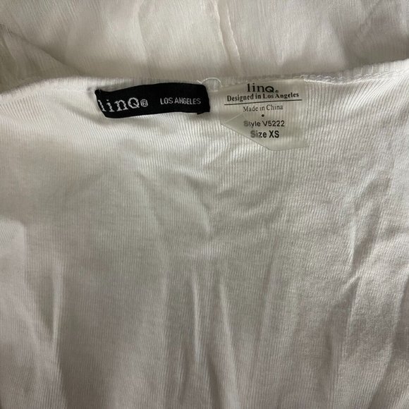 Linq Frost Extra Tank Women XS NWT $120 Cotton Silk Ruffle Layer Top Sleeveless - Picture 8 of 10